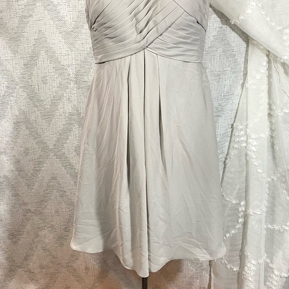Azazie Adriana chiffon dolphin grey open back dress size a8 - Picture 3 of 13